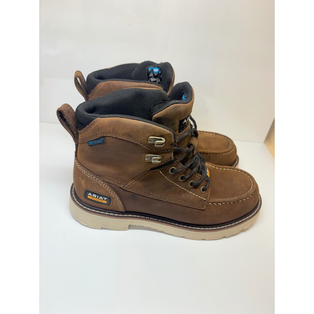 Ariat Mens 9D Rebar Lift 6" H2O Brown Leather Waterproof Work Boots 10046877